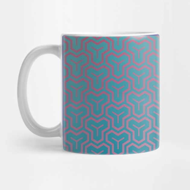 Japanese geometric pattern blue and lilac by Blacklinesw9